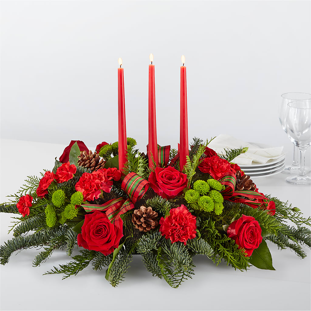 By the Candlelight Centerpiece – KELLEN'S FLORIST INC, Hobart IN