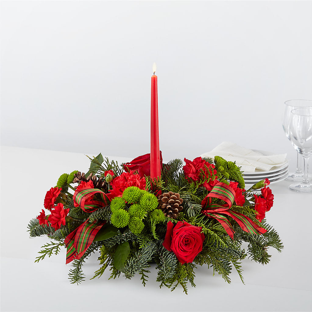 By the Candlelight Centerpiece – KELLEN'S FLORIST INC, Hobart IN