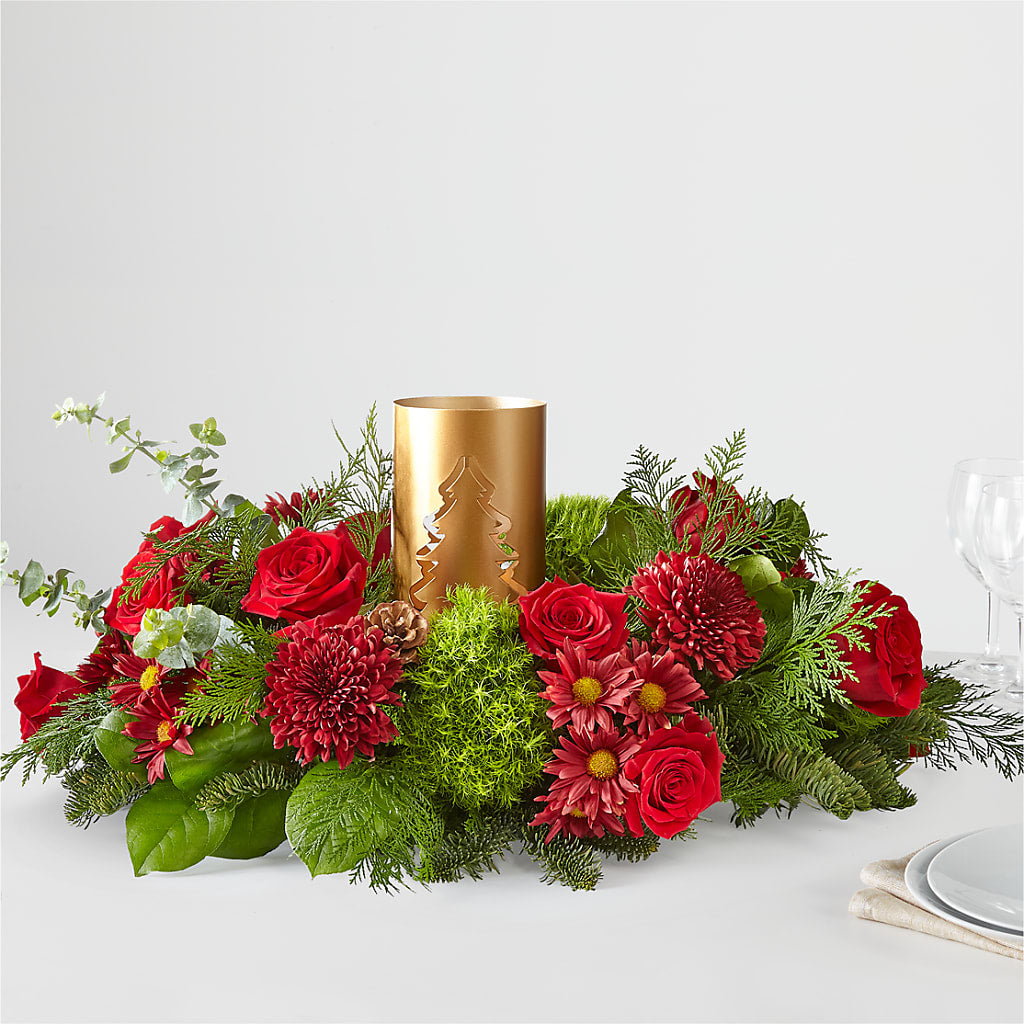 Toast the Season Centerpiece – KELLEN'S FLORIST INC, Hobart IN