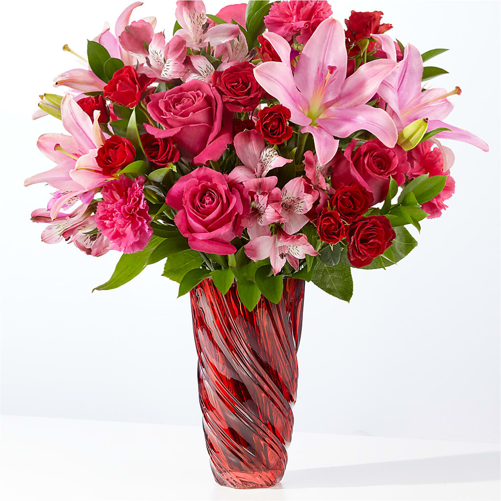 In Love Bouquet with Luxe Swirl Vase – KELLEN'S FLORIST INC, Hobart IN