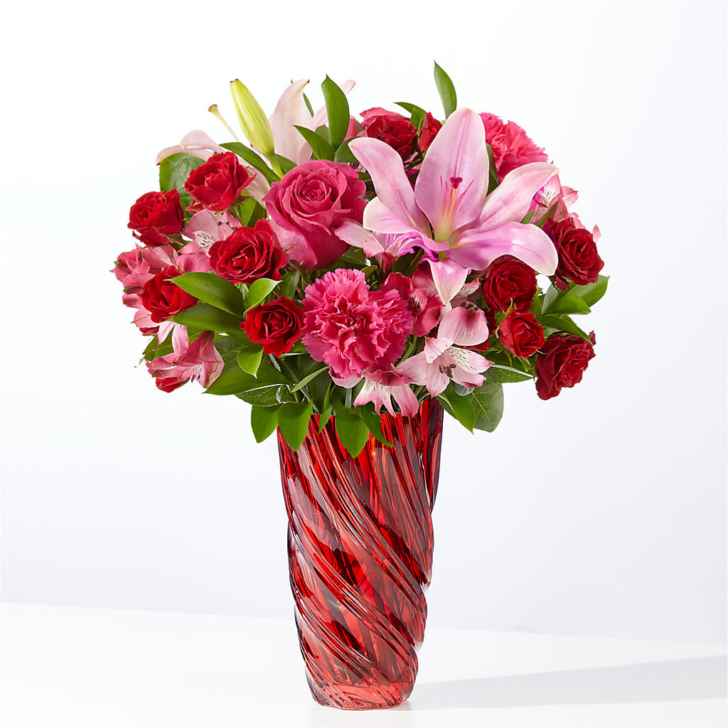 In Love Bouquet with Luxe Swirl Vase – KELLEN'S FLORIST INC, Hobart IN