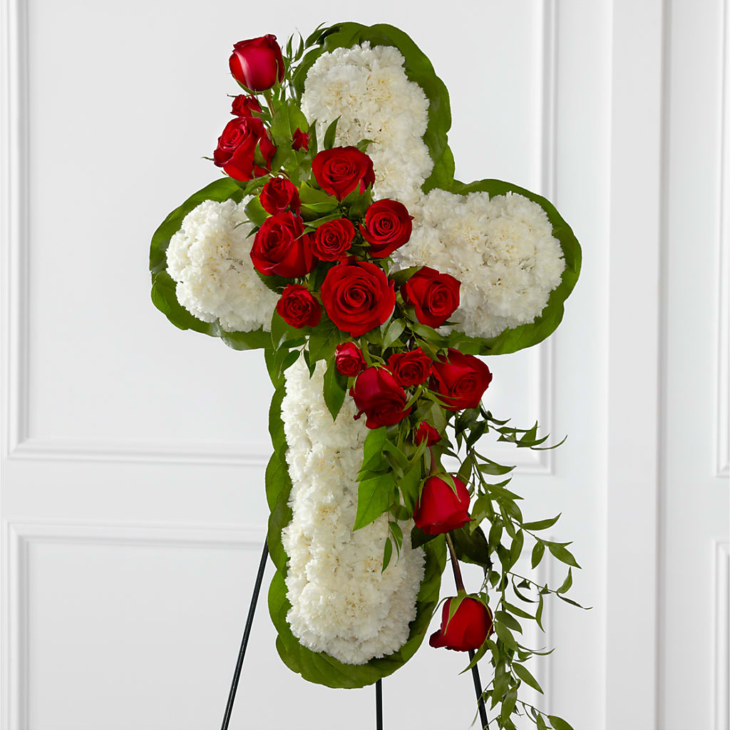 Floral Cross Easel – KELLEN'S FLORIST INC, Hobart IN