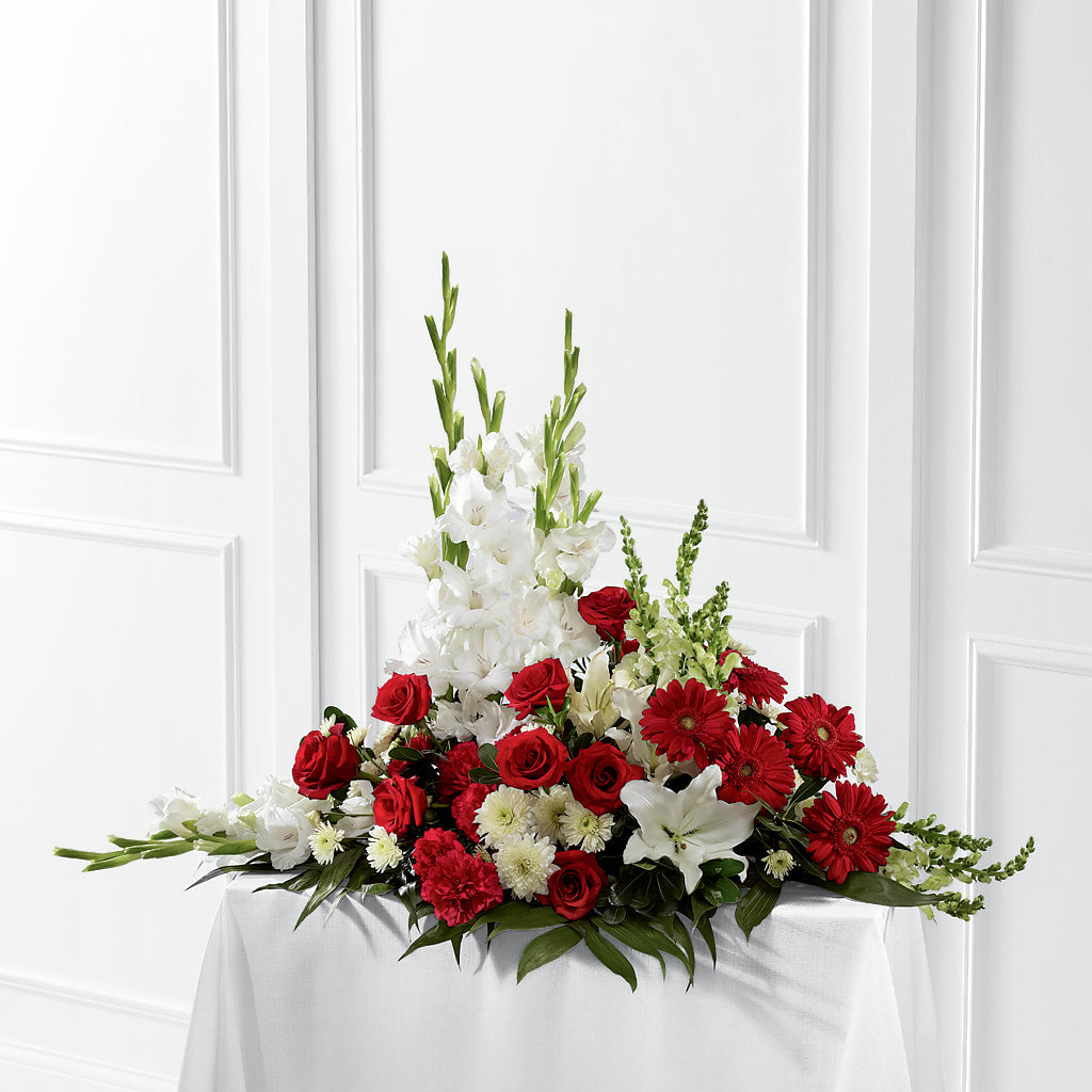 Crimson & White Arrangement – KELLEN'S FLORIST INC, Hobart IN