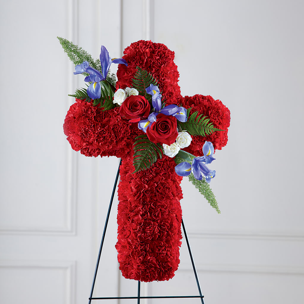 Faithful Hero Floral Cross – KELLEN'S FLORIST INC, Hobart IN