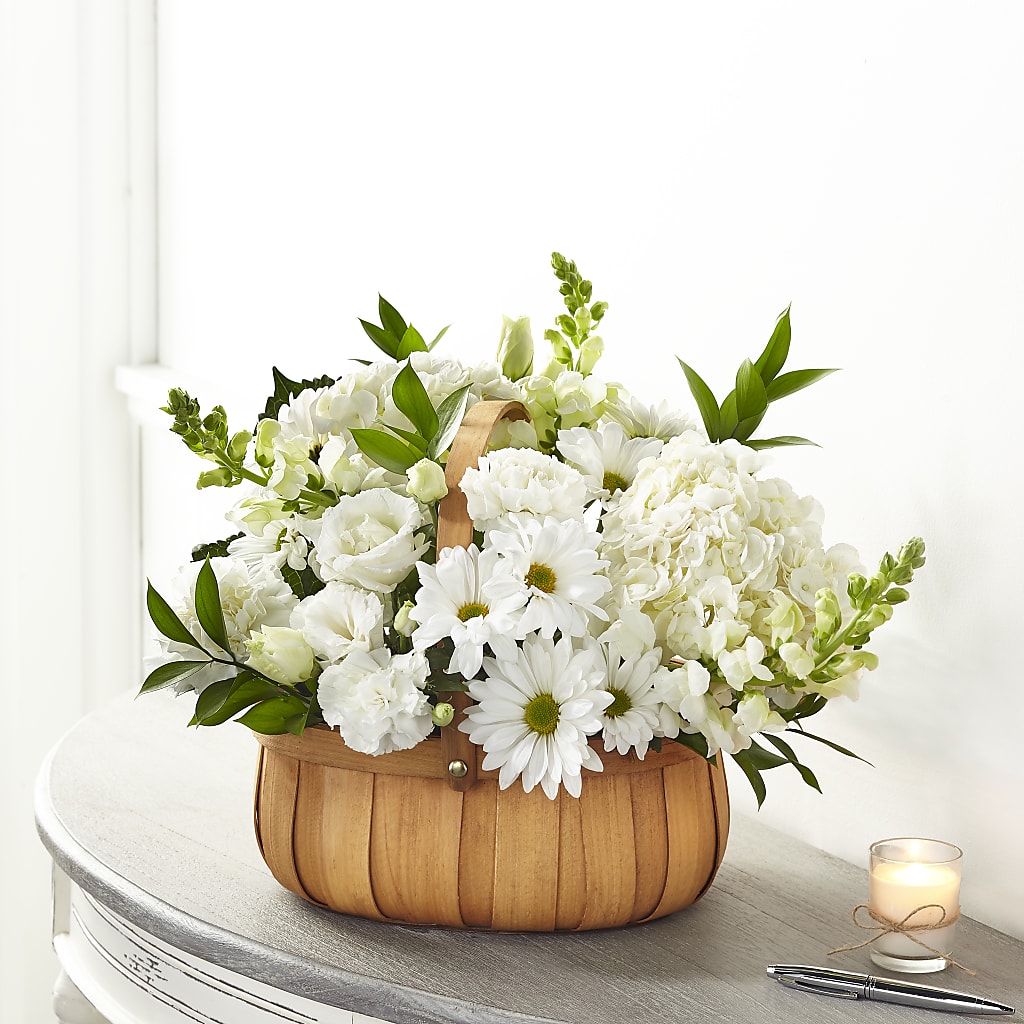 Pure Ivory Basket – KELLEN'S FLORIST INC, Hobart IN