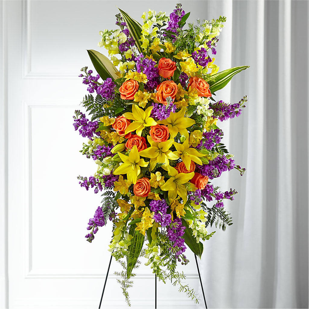 Thoughtful Prayers Standing Spray – KELLEN'S FLORIST INC, Hobart IN