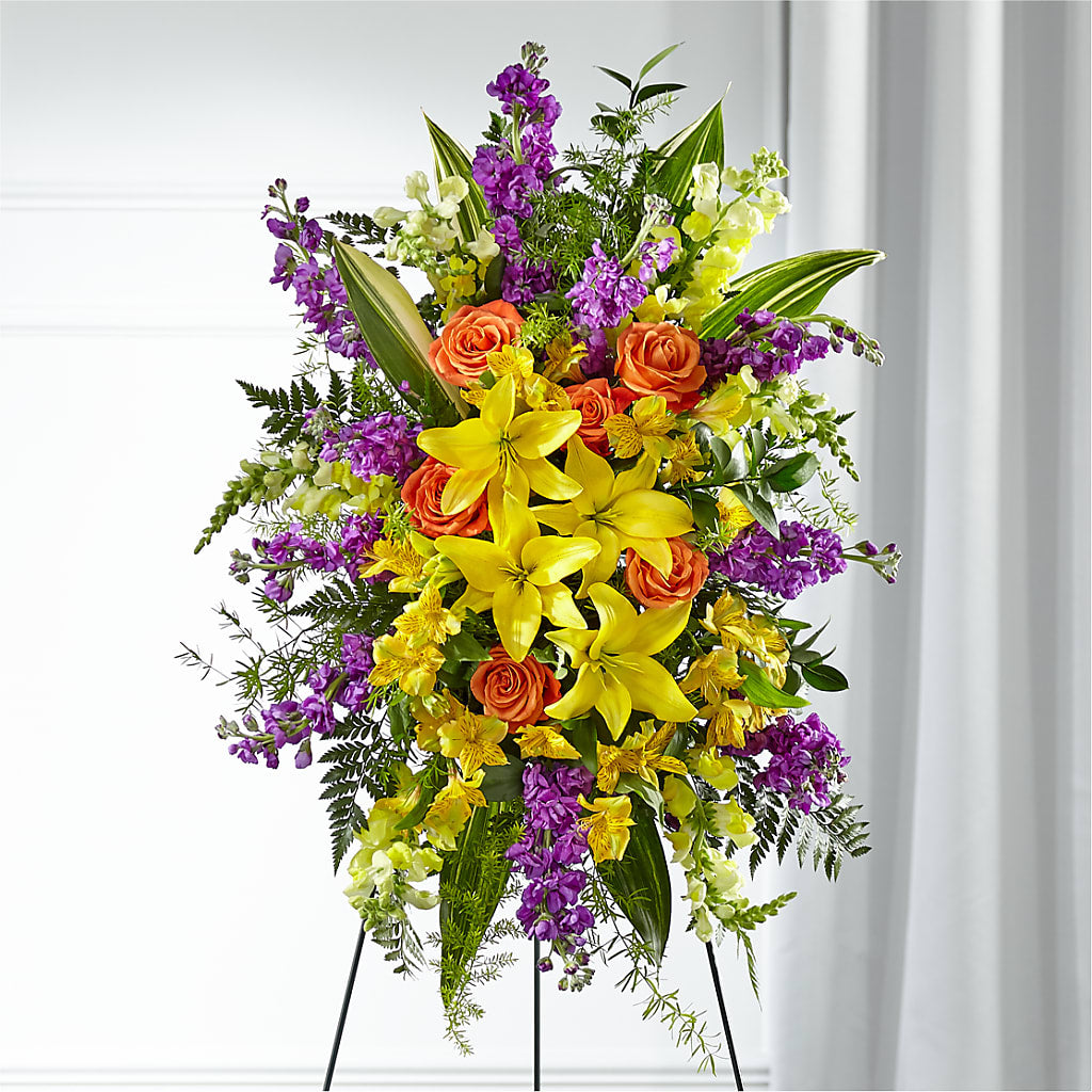 Thoughtful Prayers Standing Spray – KELLEN'S FLORIST INC, Hobart IN