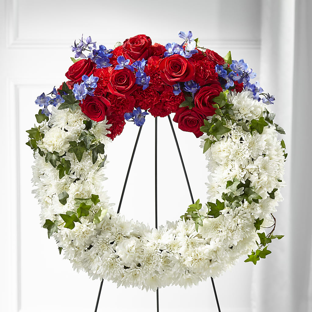 Patriotic Passion Wreath – KELLEN'S FLORIST INC, Hobart IN