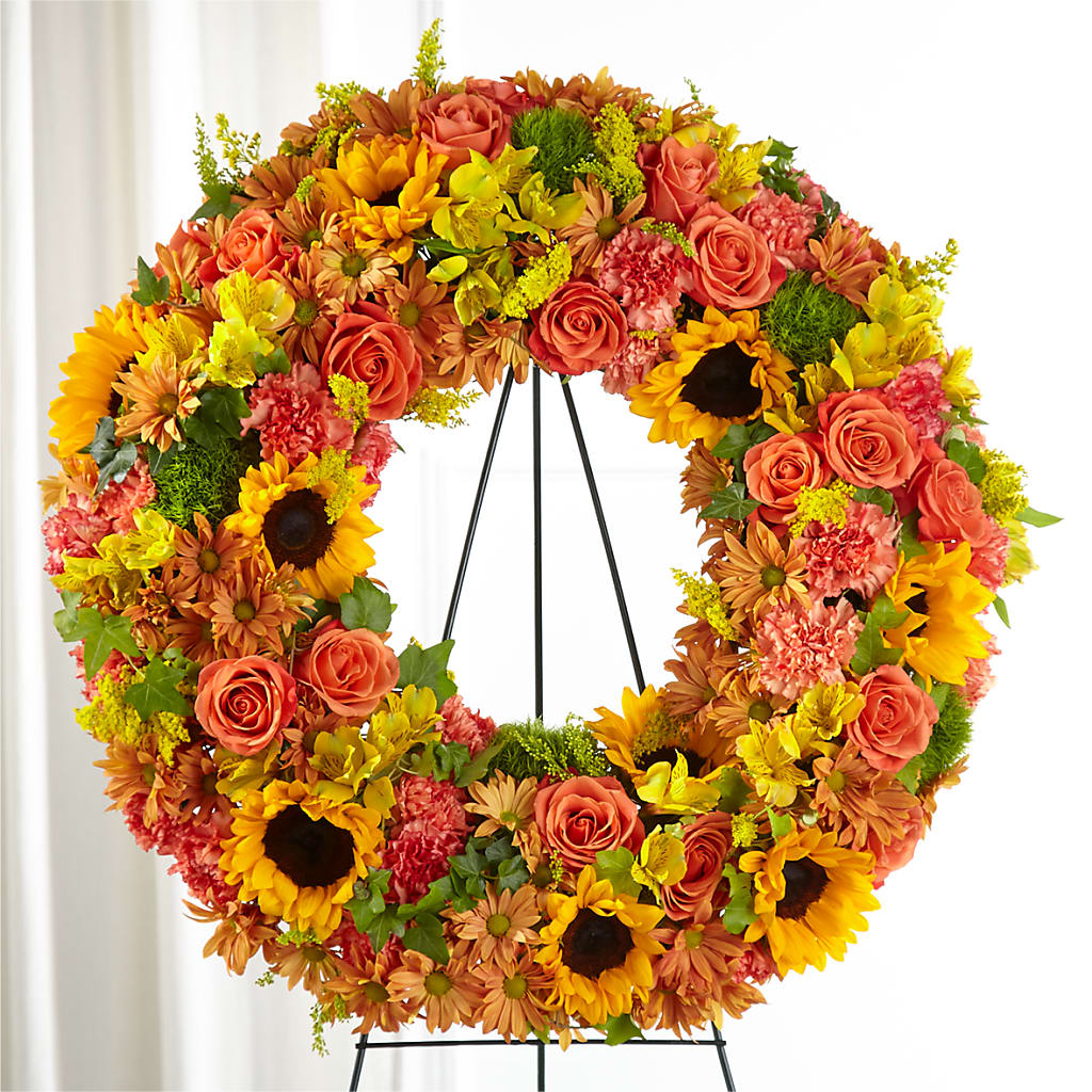Autumnal Memories Wreath (Standard) – KELLEN'S FLORIST INC, Hobart IN
