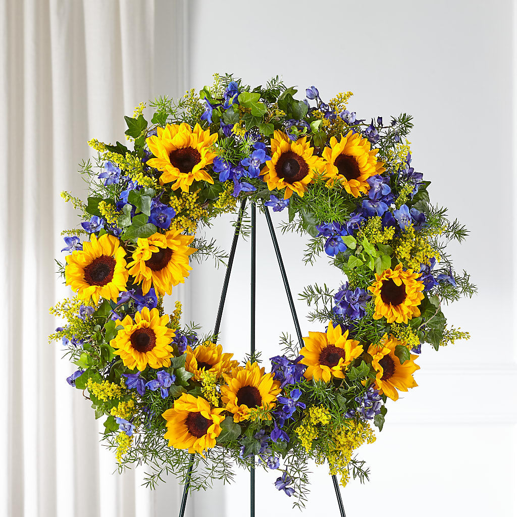 Bright Rays Wreath – KELLEN'S FLORIST INC, Hobart IN