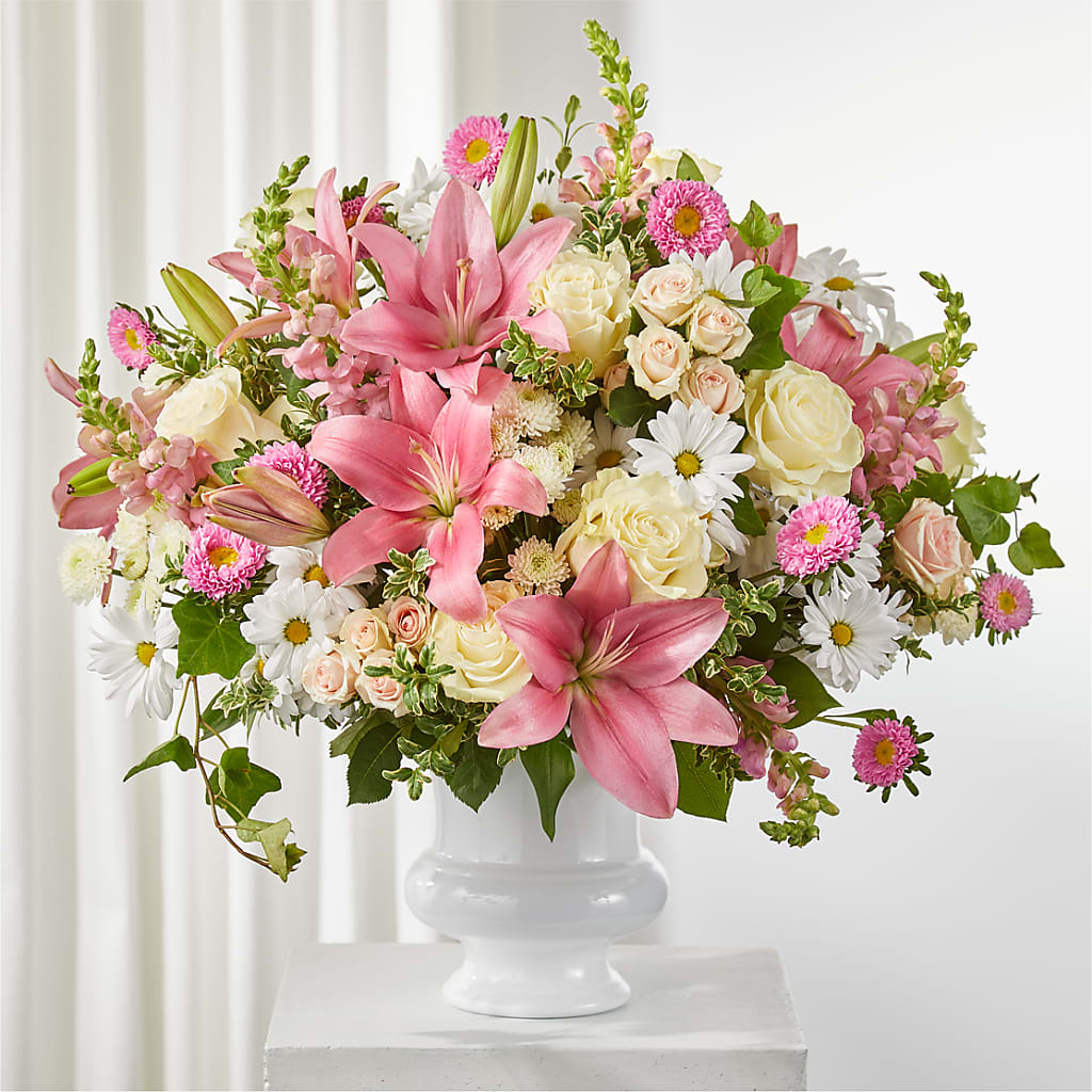 Empathetic Blooms Urn Arrangement – KELLEN'S FLORIST INC, Hobart IN