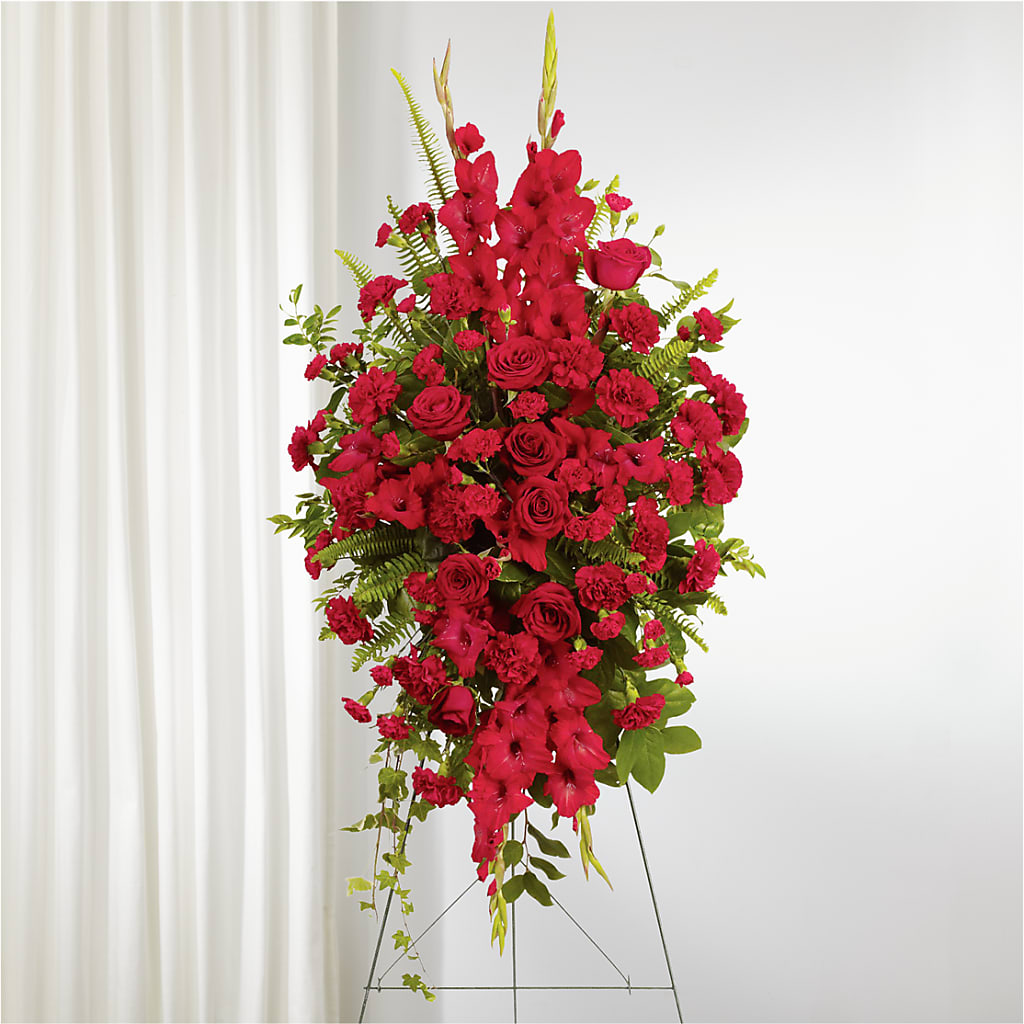From the Heart Standing Spray – KELLEN'S FLORIST INC, Hobart IN