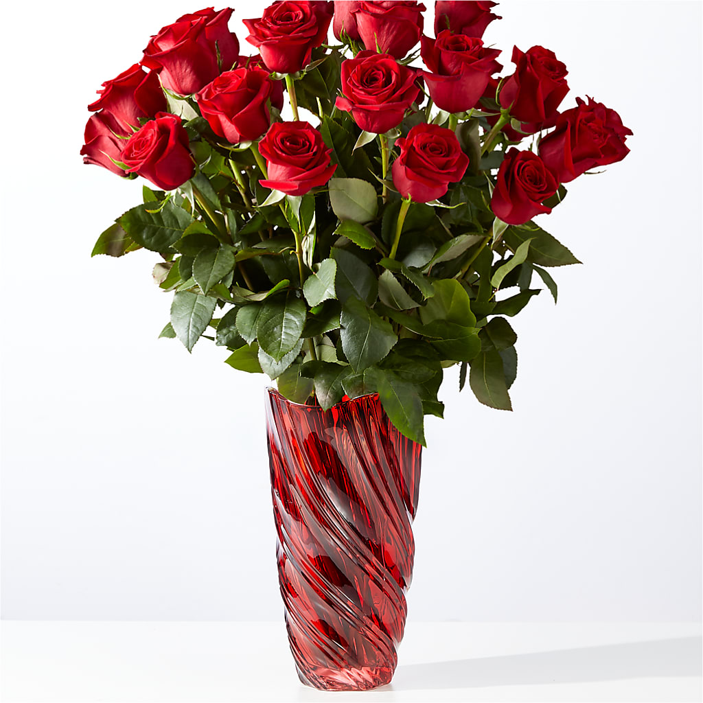 Classic Love Red Rose Bouquet with Luxe Swirl Vase – KELLEN'S FLORIST INC, Hobart IN