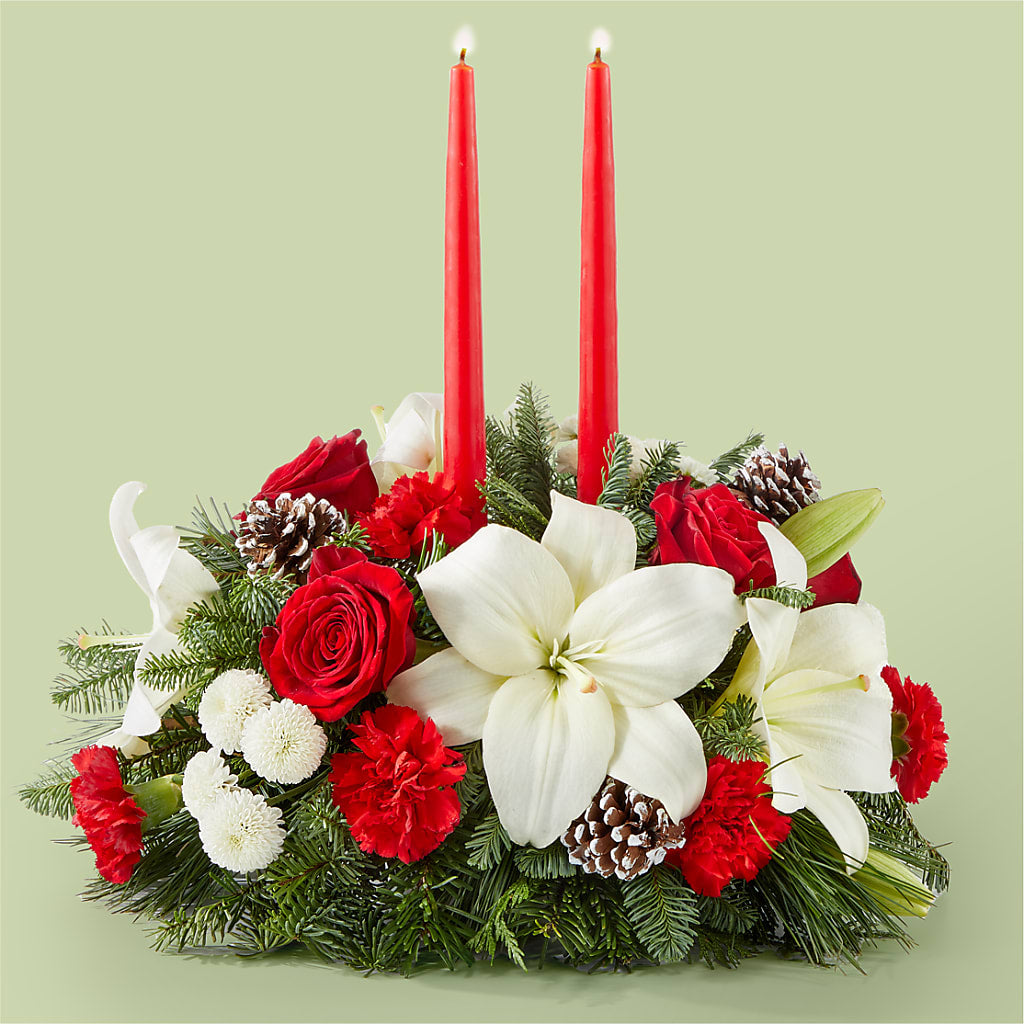 Seasonal Festivities Centerpiece – KELLEN'S FLORIST INC, Hobart IN