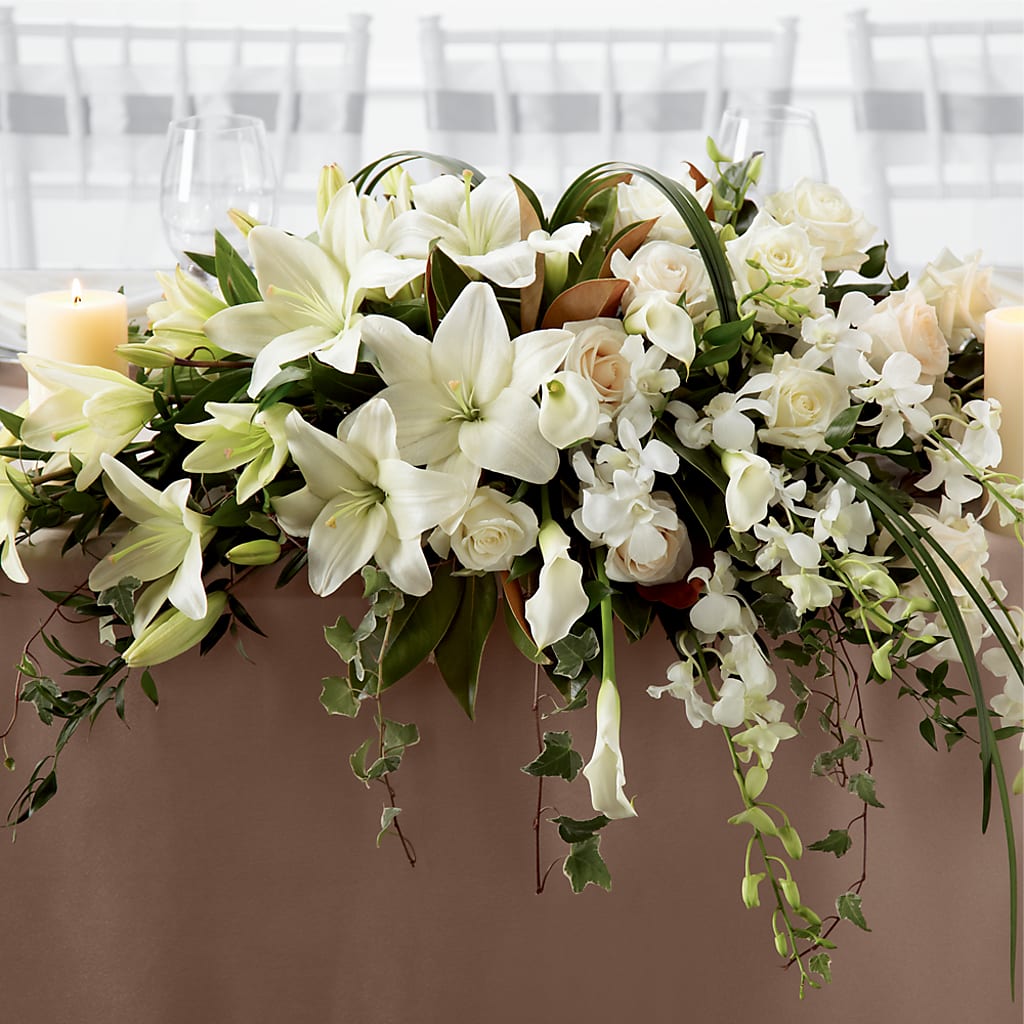 White Linen Arrangement – KELLEN'S FLORIST INC, Hobart IN