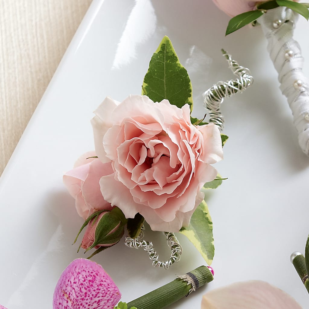 Pink Spray Rose Boutonniere – KELLEN'S FLORIST INC, Hobart IN