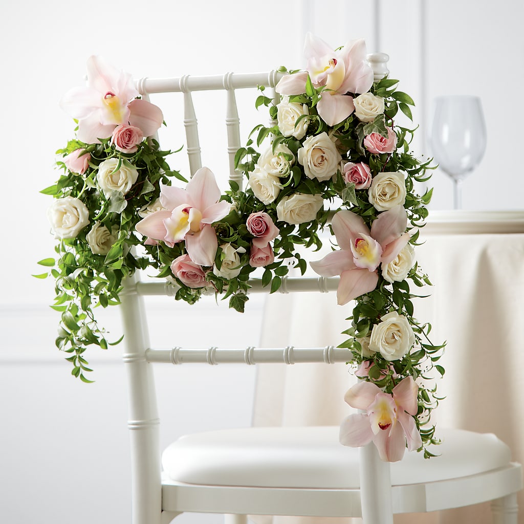Orchid Rose Chair Décor – KELLEN'S FLORIST INC, Hobart IN