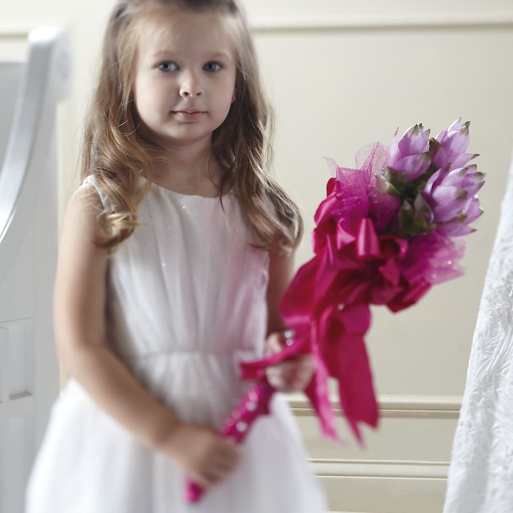 Sparkle Pink Flower Girl Bouquet – KELLEN'S FLORIST INC, Hobart IN