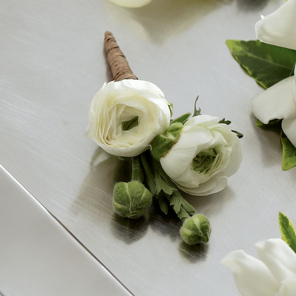 White Ranunculus Boutonniere – KELLEN'S FLORIST INC, Hobart IN