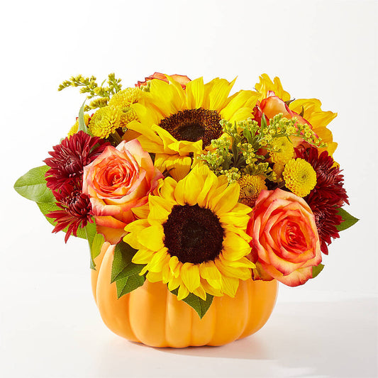 Golden Gourd Pumpkin Bouquet – KELLEN'S FLORIST INC, Hobart IN