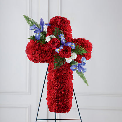 Faithful Hero Floral Cross – KELLEN'S FLORIST INC, Hobart IN