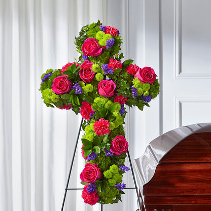 Tribute Rose Floral Cross – KELLEN'S FLORIST INC, Hobart IN
