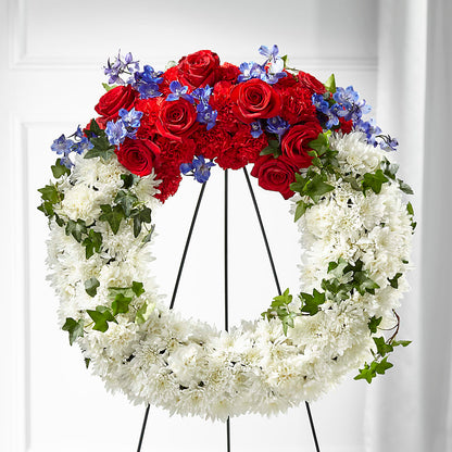 Patriotic Passion Wreath – KELLEN'S FLORIST INC, Hobart IN