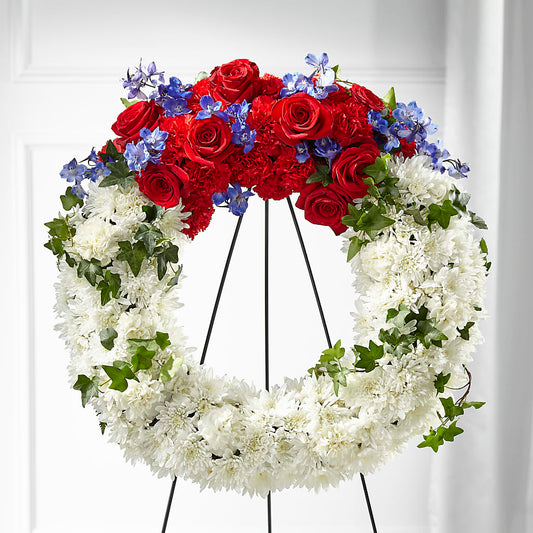 Patriotic Passion Wreath – KELLEN'S FLORIST INC, Hobart IN