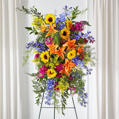 Sunlit Memories Standing Spray (Standard) – KELLEN'S FLORIST INC, Hobart IN