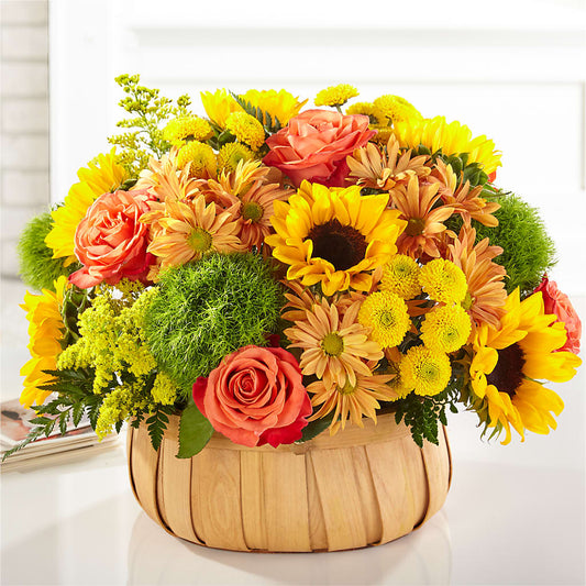 Harvest Sunflower Basket – KELLEN'S FLORIST INC, Hobart IN