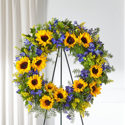 Bright Rays Wreath – KELLEN'S FLORIST INC, Hobart IN