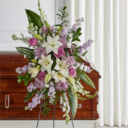 Grateful Hearts Standing Spray – KELLEN'S FLORIST INC, Hobart IN