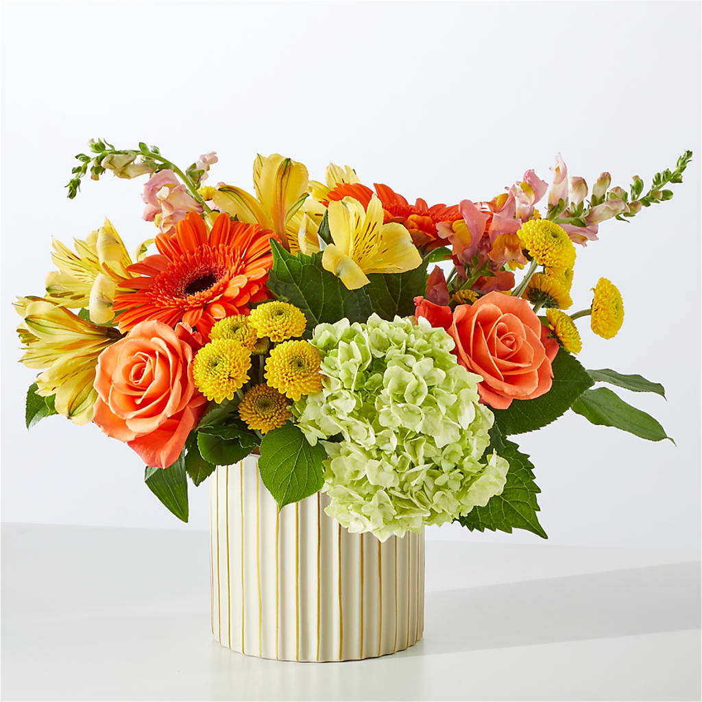 Autumn Sunshine Bouquet with Ivory Vase – KELLEN'S FLORIST INC, Hobart IN