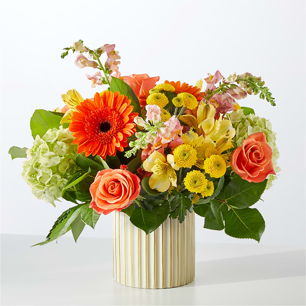 Autumn Sunshine Bouquet with Ivory Vase – KELLEN'S FLORIST INC, Hobart IN