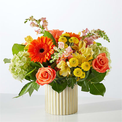 Autumn Sunshine Bouquet with Ivory Vase – KELLEN'S FLORIST INC, Hobart IN