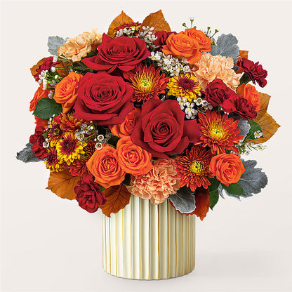 Merlot Bouquet with Ivory Vase – KELLEN'S FLORIST INC, Hobart IN