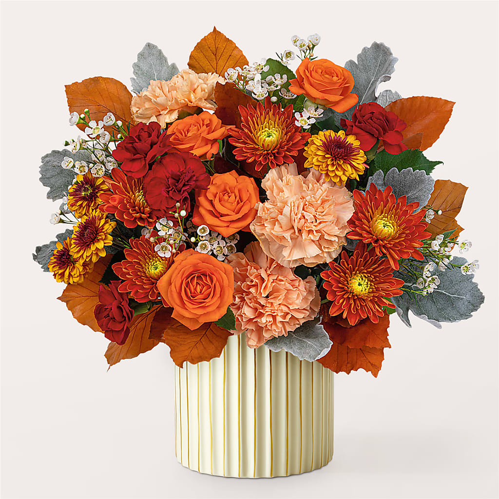 Merlot Bouquet with Ivory Vase – KELLEN'S FLORIST INC, Hobart IN