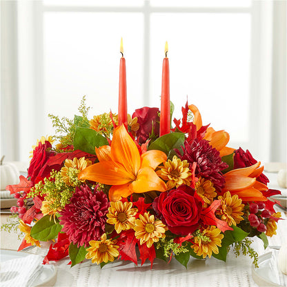 Autumn's Embrace Centerpiece – KELLEN'S FLORIST INC, Hobart IN