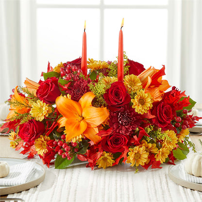 Autumn's Embrace Centerpiece – KELLEN'S FLORIST INC, Hobart IN