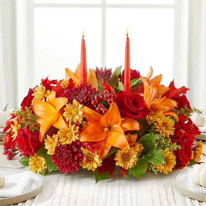 Autumn's Embrace Centerpiece – KELLEN'S FLORIST INC, Hobart IN