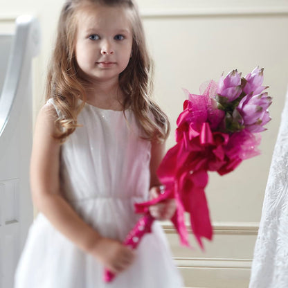 Sparkle Pink Flower Girl Bouquet – KELLEN'S FLORIST INC, Hobart IN