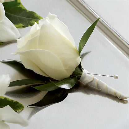 White Rose Boutonniere – KELLEN'S FLORIST INC, Hobart IN